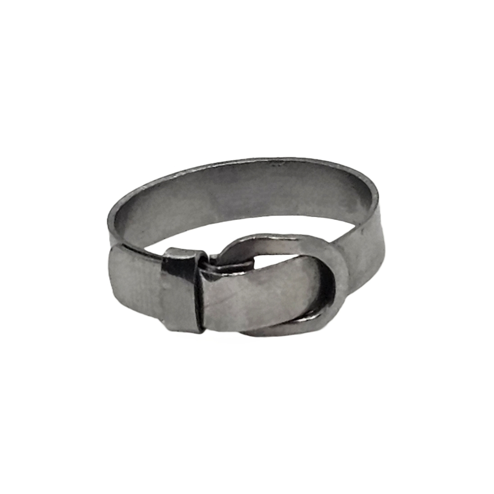 Silver-Toned Belt Buckle Ring Size 7